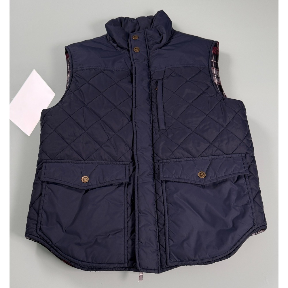 Southern Proper Puffer Vest Size M Varsity Blue Full Zip Casual Preppy